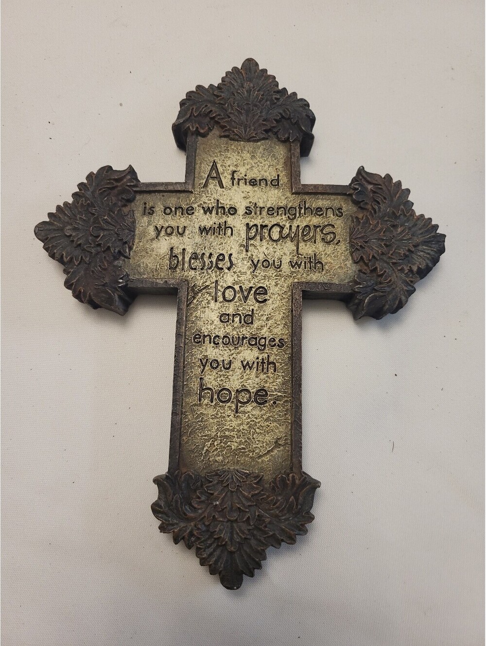 Decorative Inspirational Cross 8x6" with Prayer Message